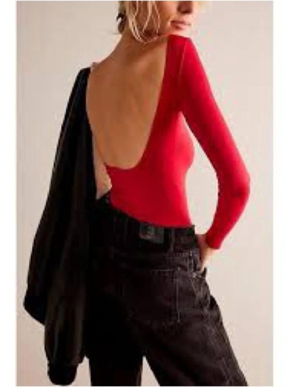 FREE PEOPLE Intimately Low-Back Seamless Long Sleeve Top